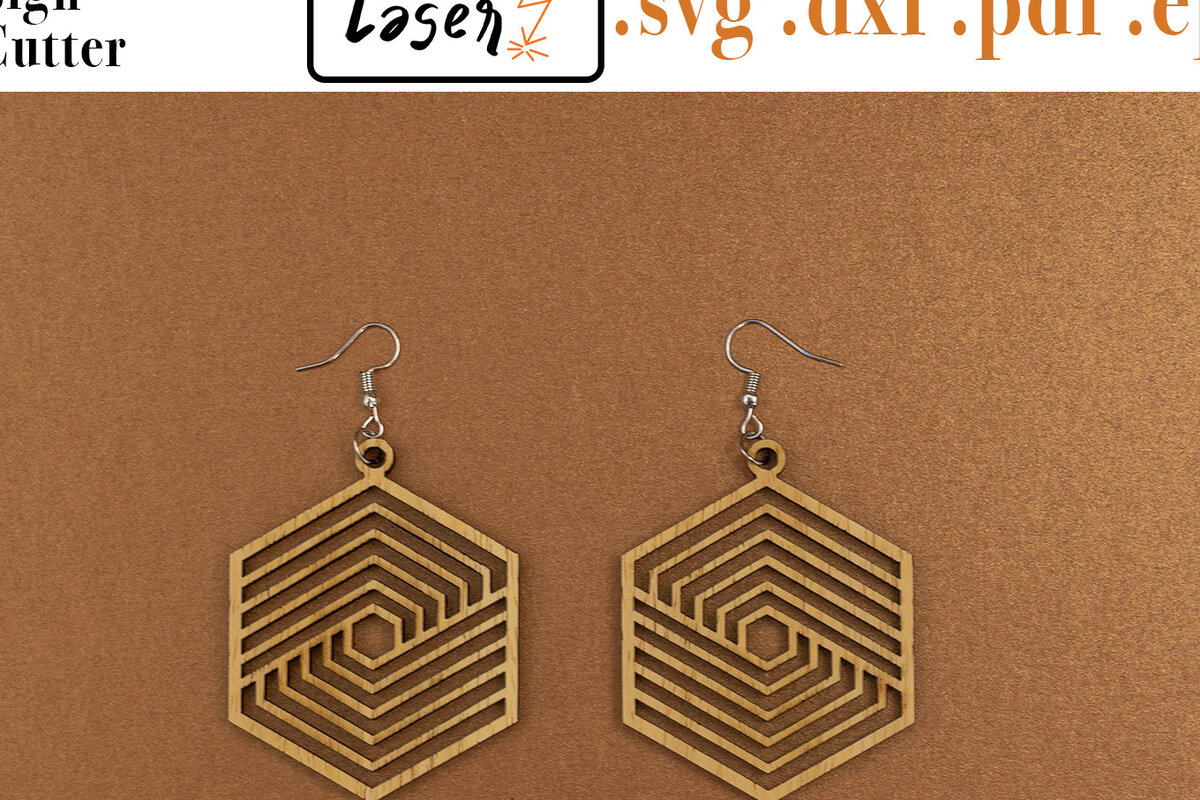 Σετ των 3 Intra απο ξύλο plywood 3mm-4mm πάχος -  γεωμετρικών σκουλαρίκια για κόφτη λέιζερ Δίασταση 3x3 cm INTRAFABR-53397268