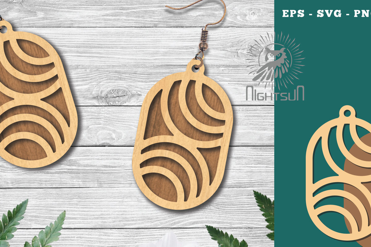 Σετ των 3 Intra απο ξύλο plywood 3mm-4mm πάχος - Γεωμετρικά σκουλαρίκια  6 Δίασταση 3x3 cm INTRAFABR-124447982