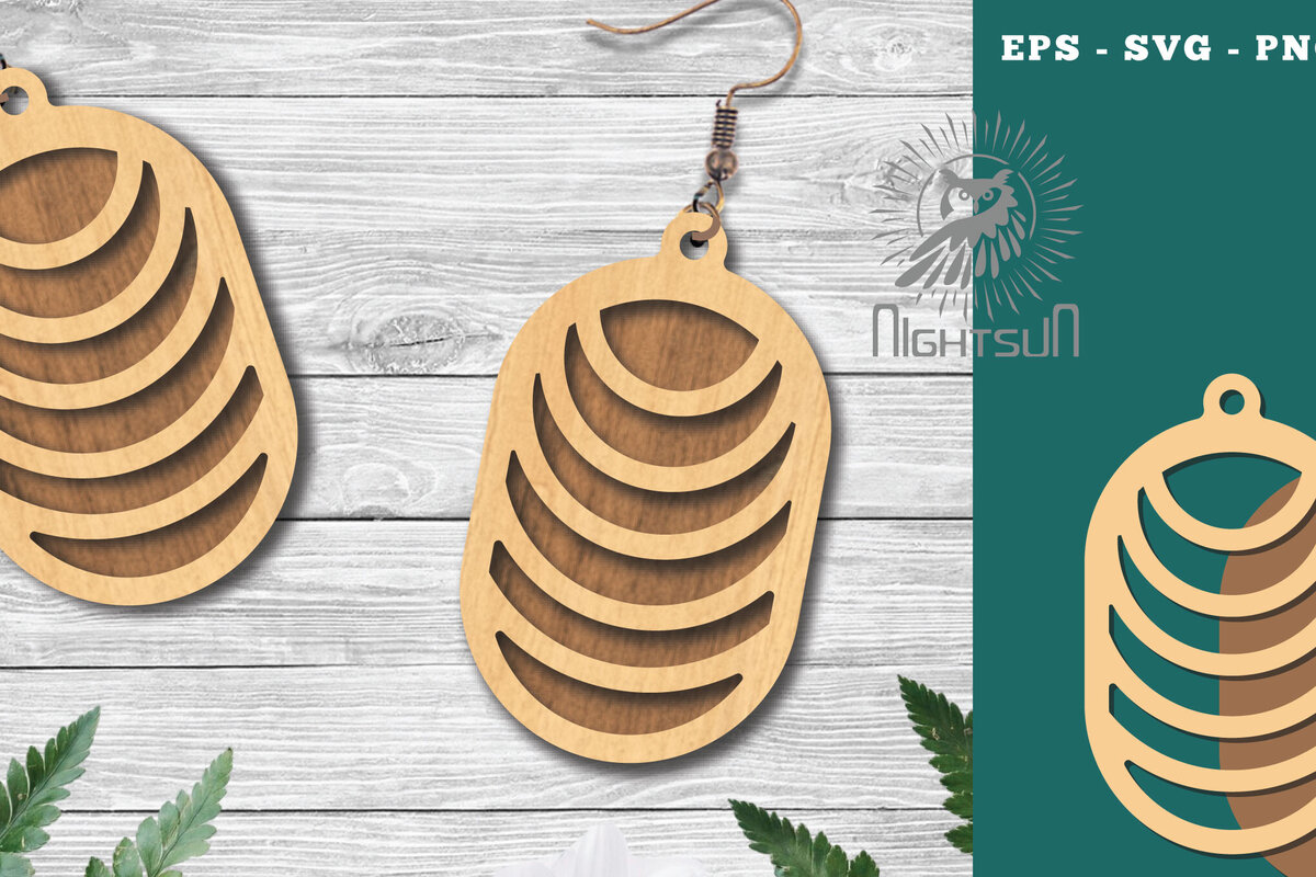 Σετ των 3 Intra απο ξύλο plywood 3mm-4mm πάχος - Γεωμετρικά σκουλαρίκια  7 Δίασταση 3x3 cm INTRAFABR-124448011