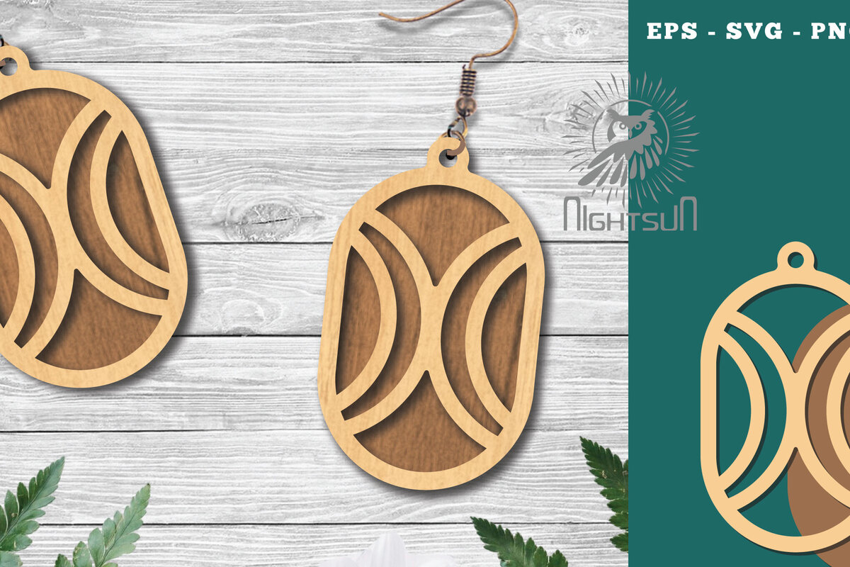 Σετ των 3 Intra απο ξύλο plywood 3mm-4mm πάχος - Γεωμετρικά σκουλαρίκια  8 Δίασταση 3x3 cm INTRAFABR-124448082