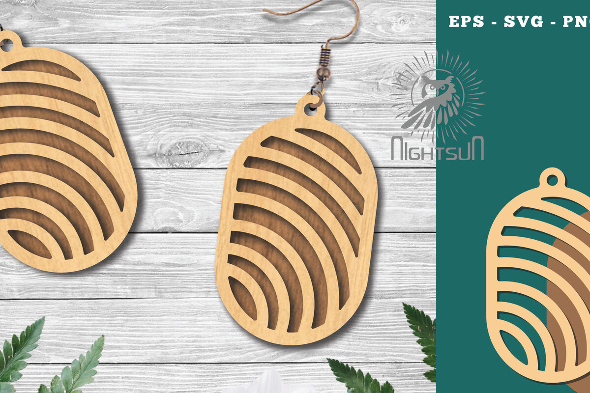 Σετ των 3 Intra απο ξύλο plywood 3mm-4mm πάχος - Γεωμετρικά σκουλαρίκια  9 Δίασταση 3x3 cm INTRAFABR-124448156