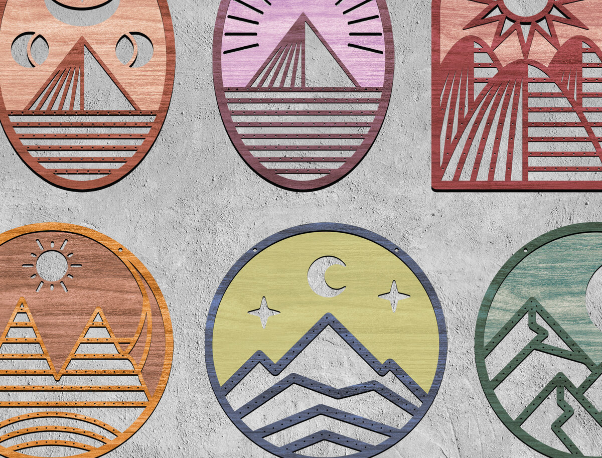 Σετ των 3 Intra απο ξύλο plywood 3mm-4mm πάχος - Γεωμετρική βάση για σκουλαρίκι στο βουνό Δίασταση 3x3 cm INTRAFABR-26416354