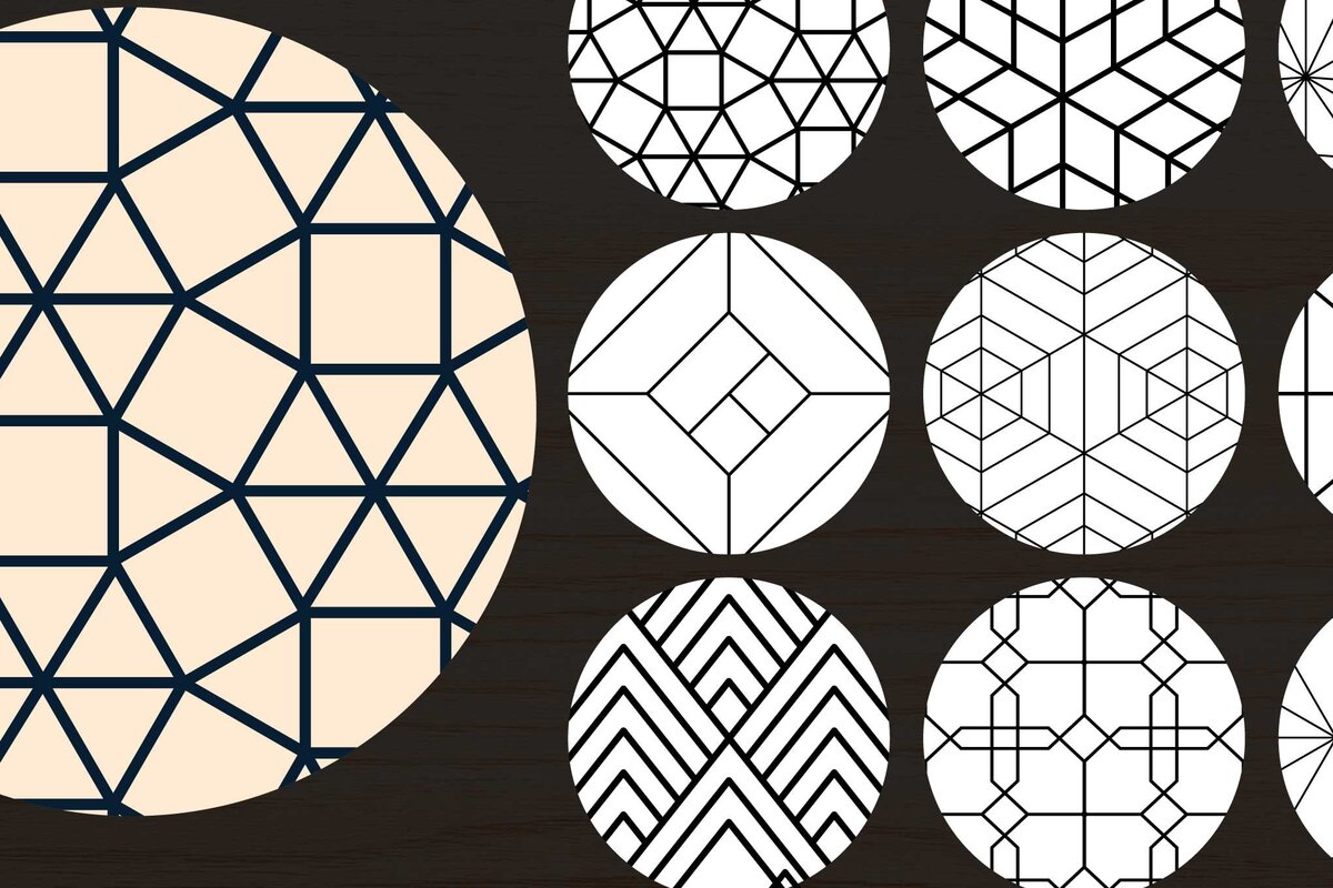 Σετ των 3 Intra απο ξύλο plywood 3mm-4mm πάχος - Πακέτο  γεωμετρικών μοτίβων Δίασταση 4x4 cm INTRAFABR-69286357