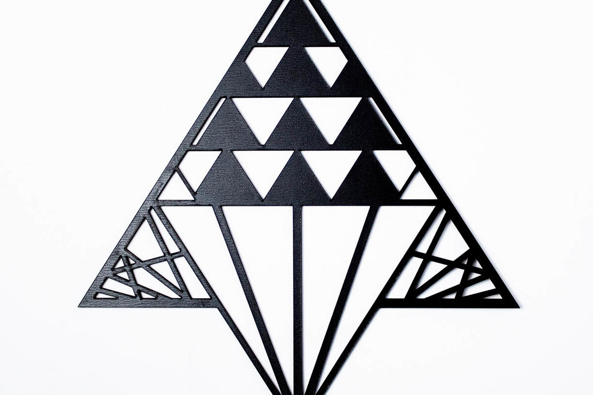 Σετ των 3 Intra απο ξύλο plywood 3mm-4mm πάχος - Γεωμετρικό τρίγωνο τοίχου τέχνης Δίασταση 6x6 cm INTRAFABR-69786672