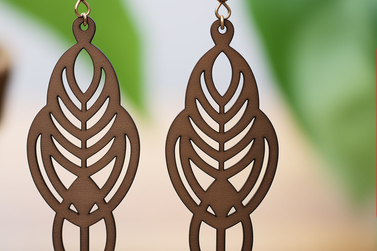 Σετ των 3 Intra απο ξύλο plywood 3mm-4mm πάχος - Γεωμετρικό πρότυπο ξύλινο σκουλαρίκι  Δίασταση 3x3 cm INTRAFABR-90574547