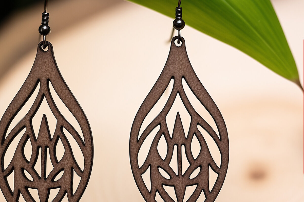 Σετ των 3 Intra απο ξύλο plywood 3mm-4mm πάχος - Γεωμετρικό πρότυπο ξύλινο σκουλαρίκι  Δίασταση 3x3 cm INTRAFABR-90584663