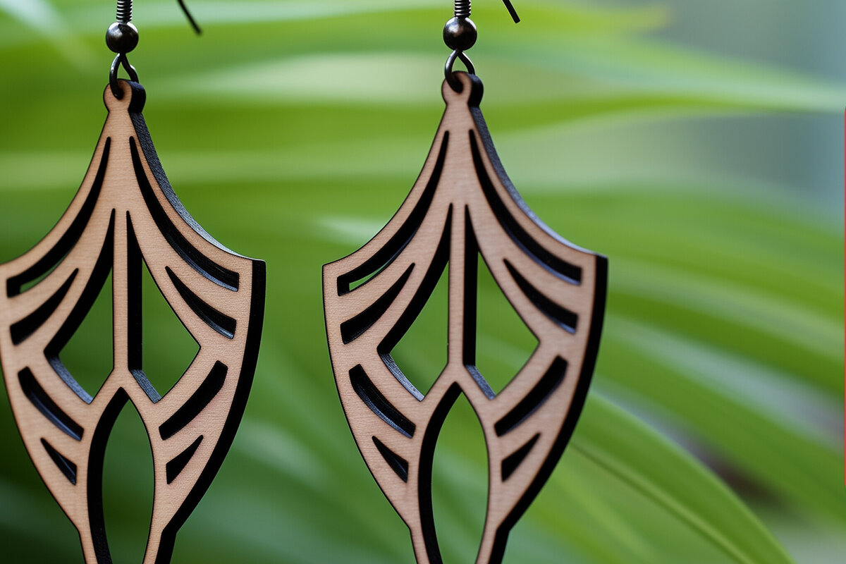 Σετ των 3 Intra απο ξύλο plywood 3mm-4mm πάχος - Γεωμετρικό πρότυπο ξύλινο σκουλαρίκι  Δίασταση 3x3 cm INTRAFABR-90527154