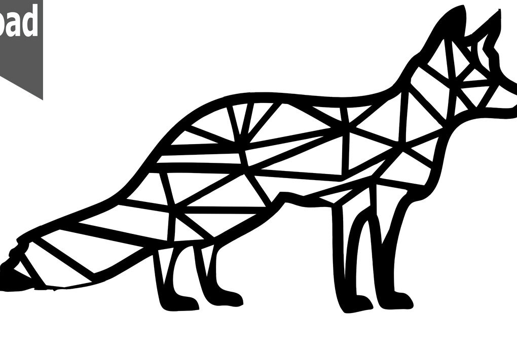 Intra απο ξύλο plywood 3mm-4mm πάχος - Γεωμετρική ξύλινη τέχνη τοίχου αλεπού Δίασταση 30x20 cm INTRAFABR-67083165