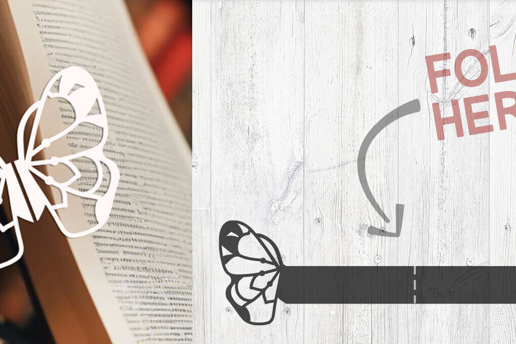 Σετ των 2 Intra απο ξύλο plywood 3mm-4mm πάχος - Γεωμετρικός σελιδοδείκτης πεταλούδας  Δίασταση 5x20 cm INTRAFABR-100319893