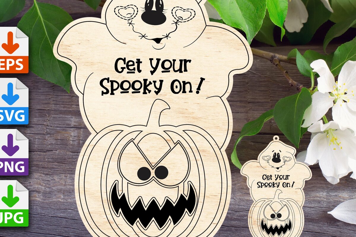 Intra απο ξύλο plywood 3mm-4mm πάχος - Get Your Spooky on Sign Δίασταση 30x20 cm INTRAFABR-39659030