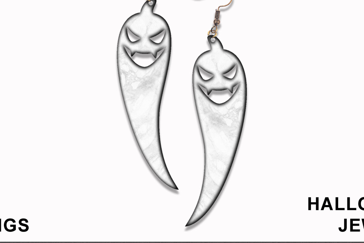 Σετ των 3 Intra απο ξύλο plywood 3mm-4mm πάχος - Ghost Earrings  |  κοπής με λέιζερ Δίασταση 3x3 cm INTRAFABR-30377225