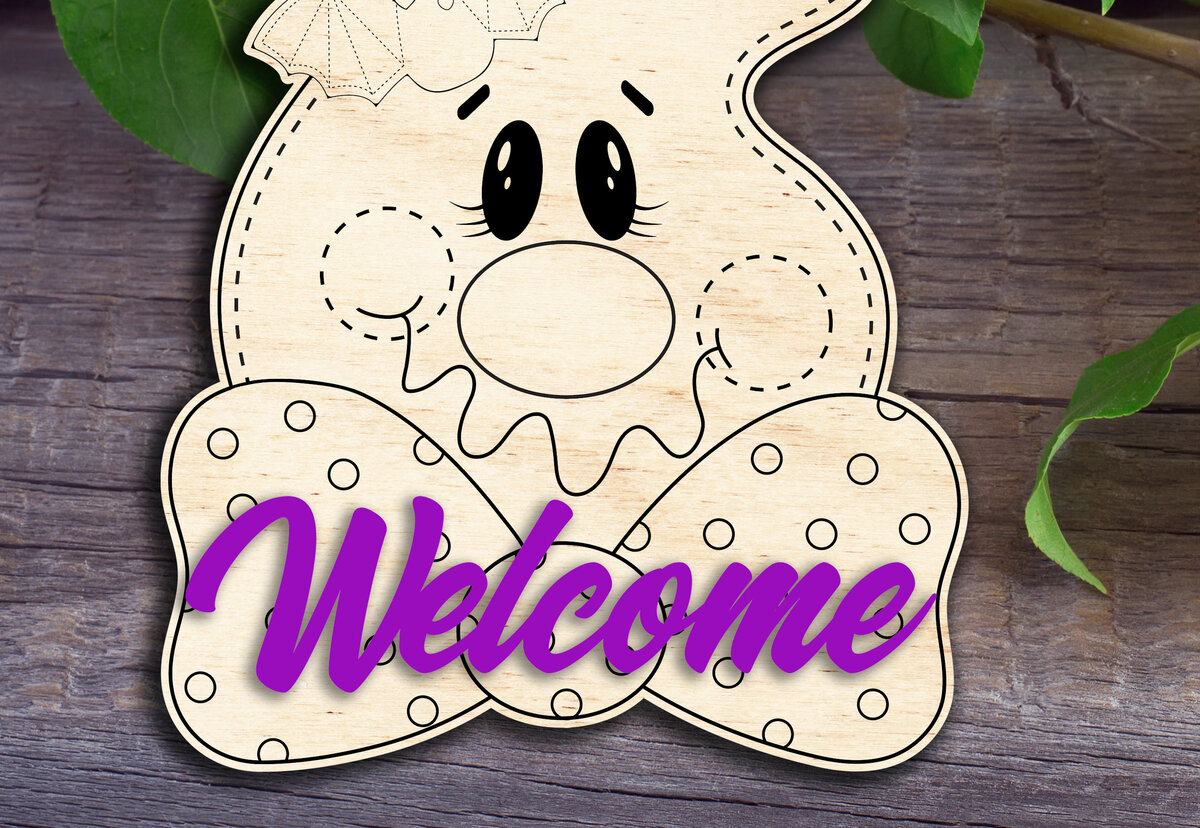 Σετ των 2 Intra απο ξύλο plywood 3mm-4mm πάχος - Σημάδι καλωσορίσματος φάντασμα Δίασταση 20x20 cm INTRAFABR-30603052