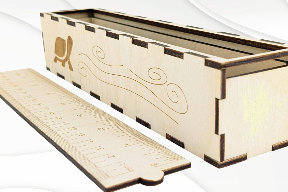 Intra απο ξύλο plywood 3mm-4mm πάχος - Θήκη δώρου για μολύβια κομμένη σχεδίαση Δίασταση 215x45 cm INTRAFABR-108111152