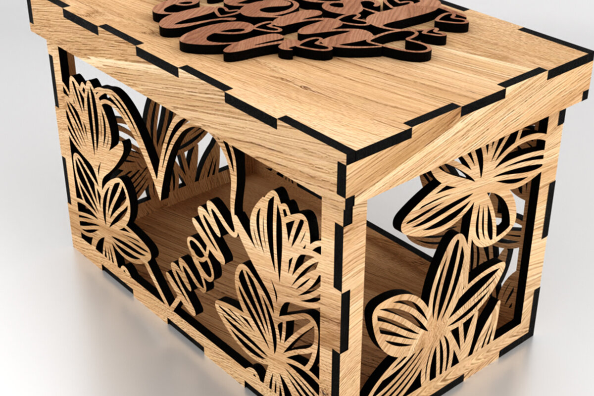 Σετ των 3 Intra απο ξύλο plywood 3mm-4mm πάχος - Κουτί δώρου για τη μητέρα Δίασταση 2x2 cm INTRAFABR-121655272