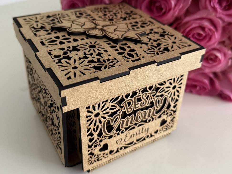 Σετ των 3 Intra απο ξύλο plywood 3mm-4mm πάχος - Κουτί δώρου για τη μητέρα Δίασταση 1x5 cm INTRAFABR-121128961