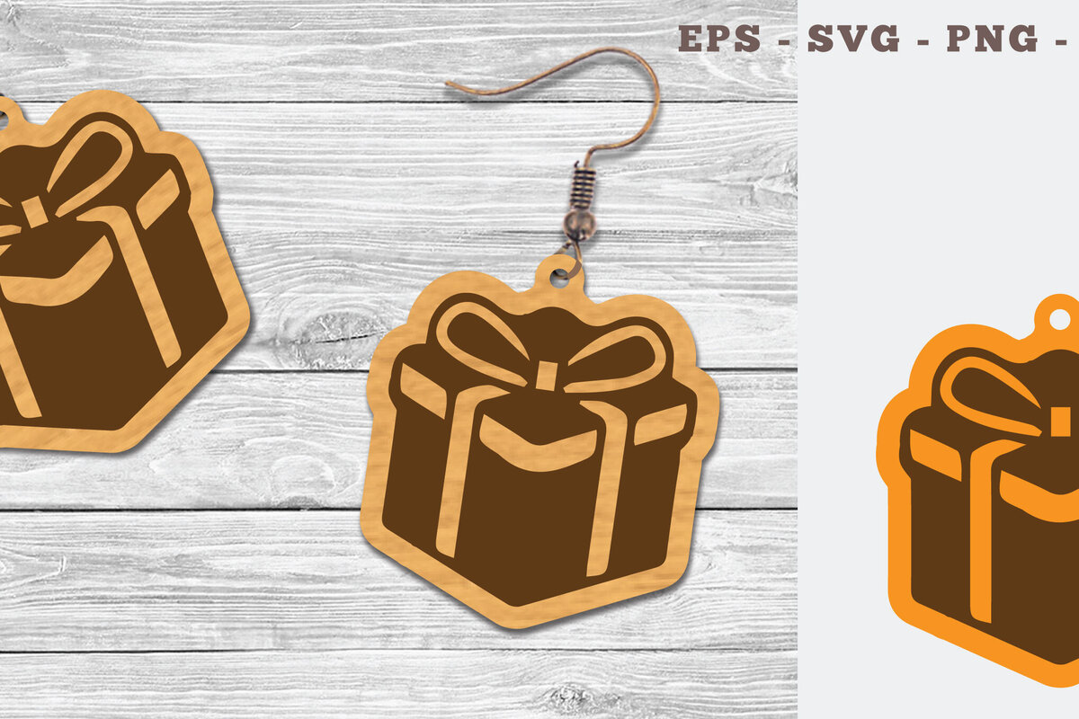 Σετ των 3 Intra απο ξύλο plywood 3mm-4mm πάχος - Κουτί δώρου Σκουλαρίκια κοπής με λέιζερ  Δίασταση 3x3 cm INTRAFABR-107201451