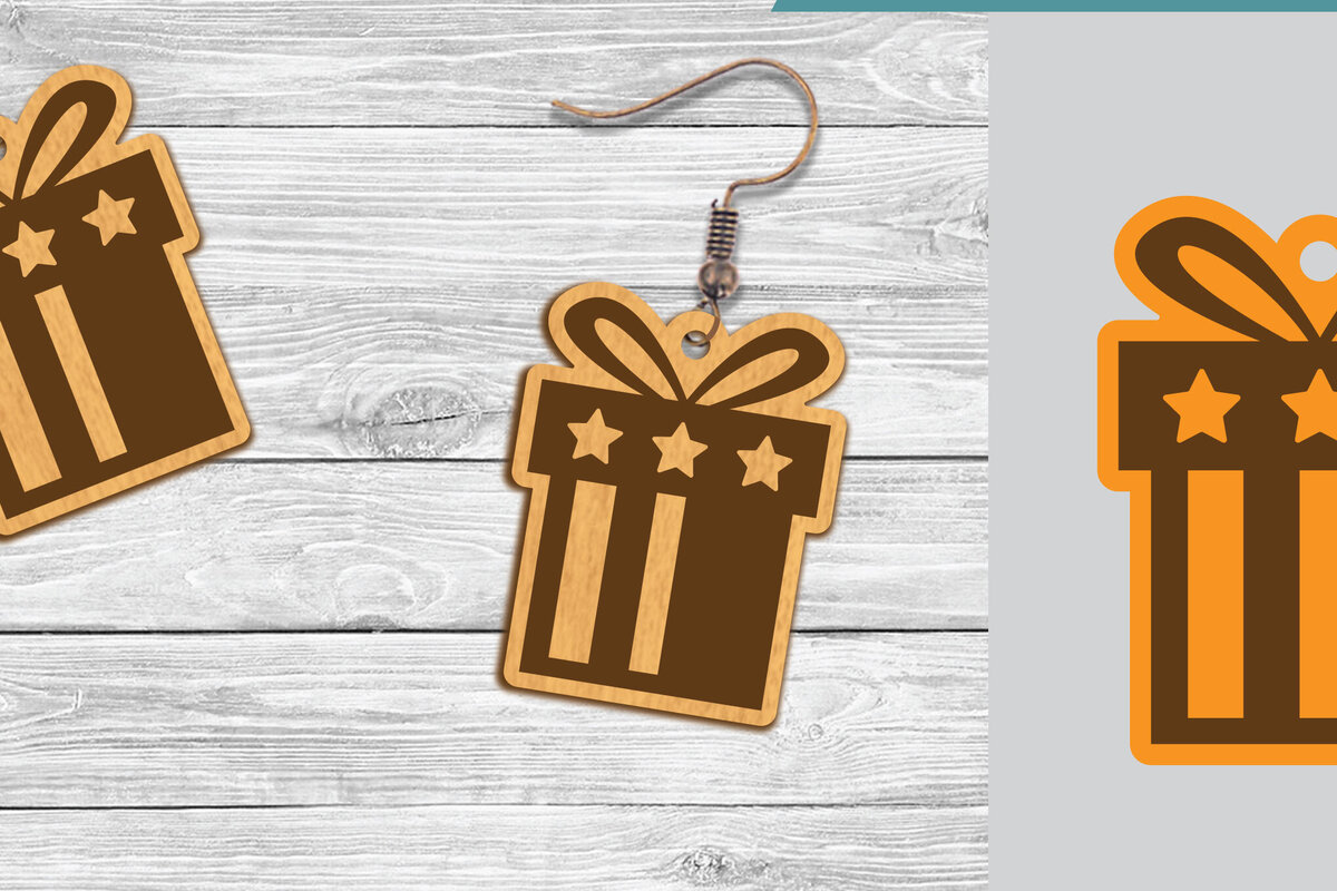 Σετ των 3 Intra απο ξύλο plywood 3mm-4mm πάχος - Κουτί δώρου Σκουλαρίκια κοπής με λέιζερ  Δίασταση 3x3 cm INTRAFABR-104776620