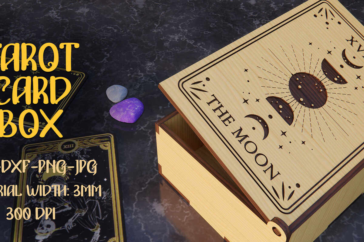 Σετ των 3 Intra απο ξύλο plywood 3mm-4mm πάχος - Κουτί δώρου . Κάρτα Ταρώ Δίασταση 15x15 cm INTRAFABR-79305256