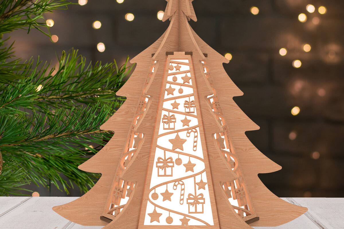 Intra απο ξύλο plywood 3mm-4mm πάχος - Φανάρι Χριστουγεννιάτικου Δέντρου Δώρου &amp; Καραμέλας Δίασταση 30x20 cm INTRAFABR-108650623