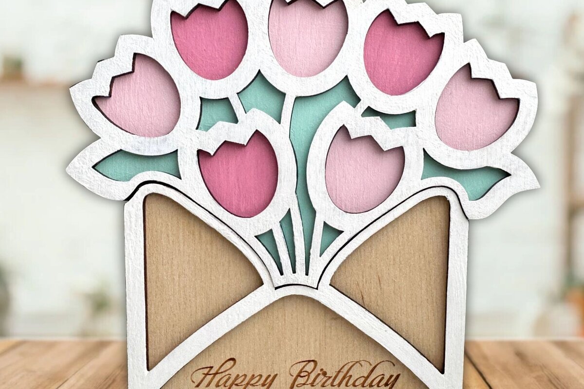 Σετ των 2 Intra απο ξύλο plywood 3mm-4mm πάχος - Κάτοχος δωροκάρτας Χρόνια πολλά  Δίασταση 20x20 cm INTRAFABR-89757253