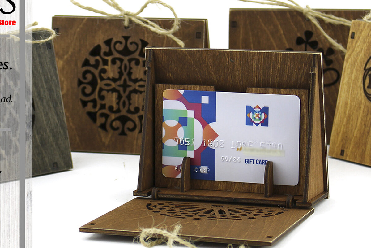 Intra απο ξύλο plywood 3mm-4mm πάχος - Δώρο, Κουτί πιστωτικής κάρτας. 7 Σχέδια Δίασταση 37x2 cm INTRAFABR-91360782