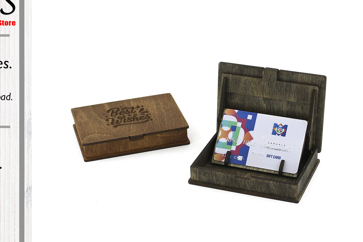 Intra απο ξύλο plywood 3mm-4mm πάχος - Δώρο, Κουτί πιστωτικής κάρτας.  κοπής με λέιζερ Δίασταση 37x2 cm INTRAFABR-90326537