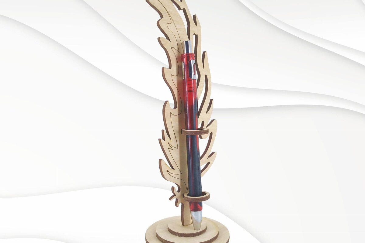 Intra απο ξύλο plywood 3mm-4mm πάχος - Θήκη δώρου για στυλό, σιλουέτα με πούπουλα. Δίασταση 178x71 cm INTRAFABR-122077129