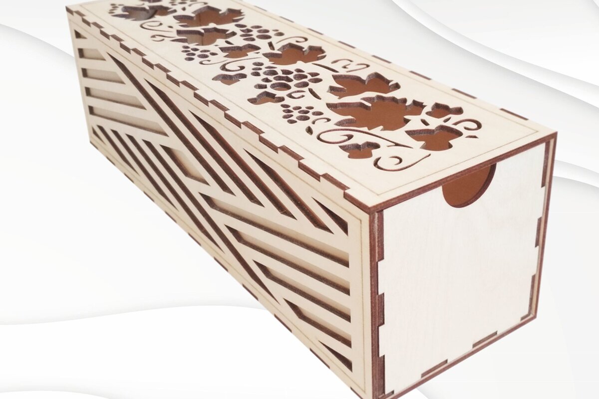 Intra απο ξύλο plywood 3mm-4mm πάχος - Δώρο Δώρο Κουτί κρασιού Σχεδιασμός Laser Cut. Δίασταση 339x104 cm INTRAFABR-53356956