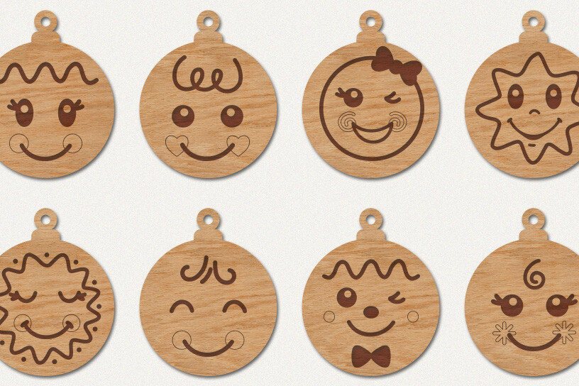 Σετ των 3 Intra απο ξύλο plywood 3mm-4mm πάχος - Δέσμη  στολίδι προσώπου με μελόψωμο Δίασταση 6x6 cm INTRAFABR-47093754