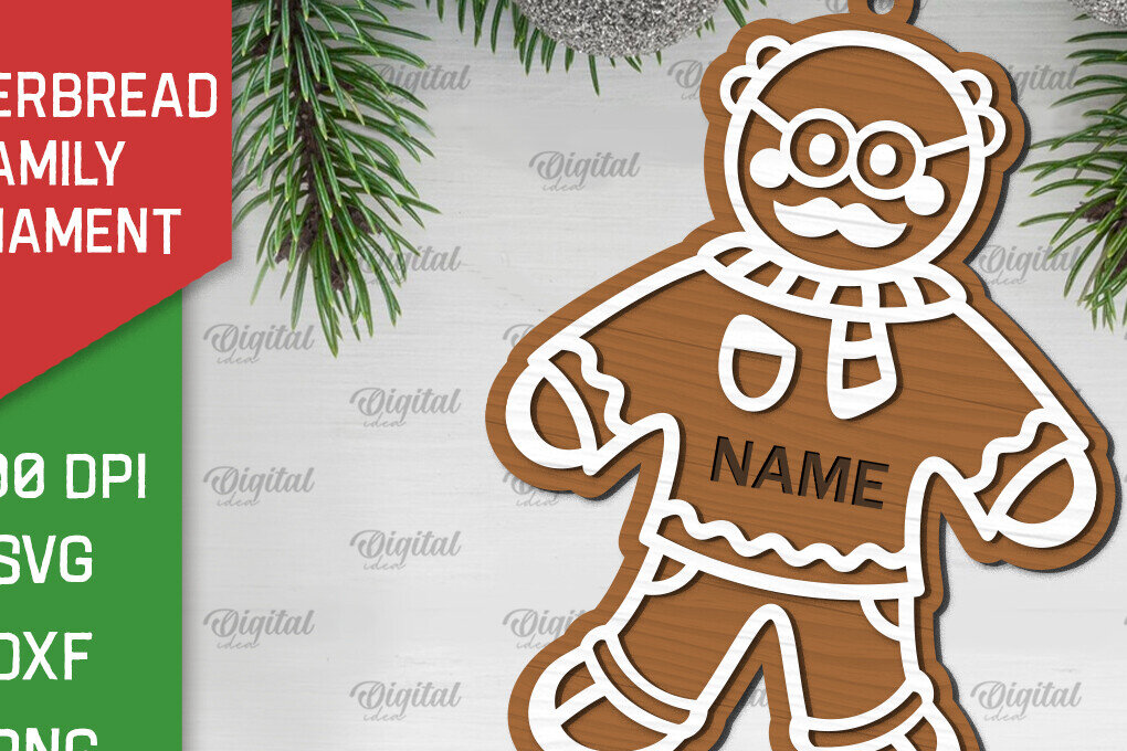 Intra απο ξύλο plywood 3mm-4mm πάχος - Gingerbread Grandfather . Οικογενειακή  Δίασταση 30x20 cm INTRAFABR-102233850