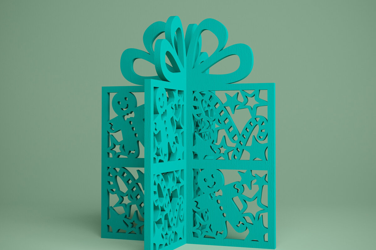 Intra απο ξύλο plywood 3mm-4mm πάχος - Gingerbread Man Laser. Μόνιμος Παρών Δίασταση 30x20 cm INTRAFABR-81904513