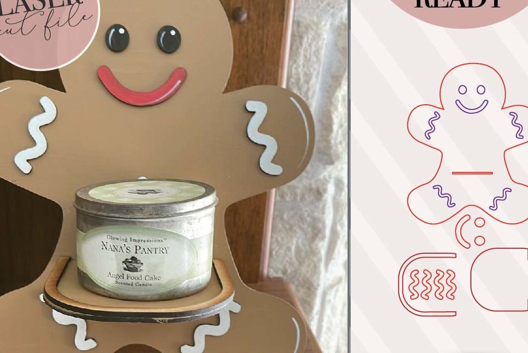 Intra απο ξύλο plywood 3mm-4mm πάχος - Gingerbread Man Wall Ράφι  Δίασταση 30x20 cm INTRAFABR-72019842