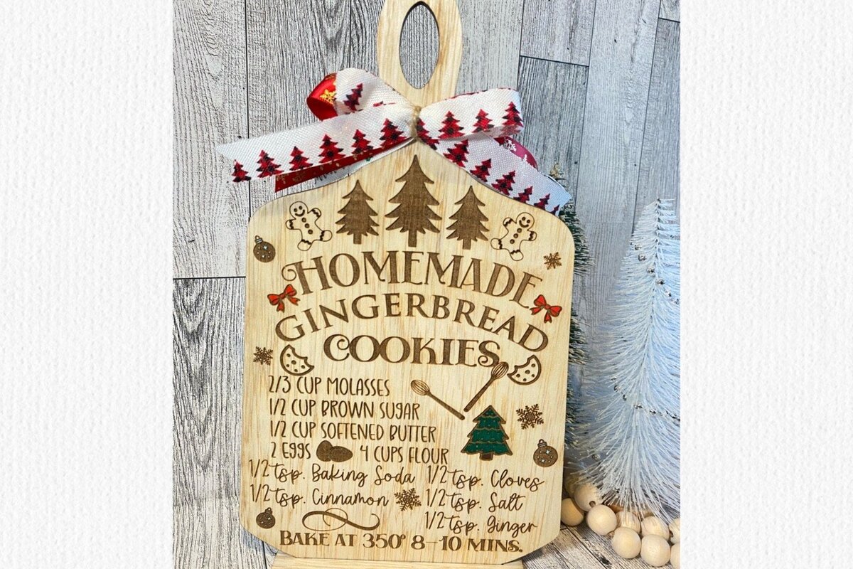 Intra απο ξύλο plywood 3mm-4mm πάχος - Συνταγή Gingerbread Laser  Δίασταση 30x20 cm INTRAFABR-44637302