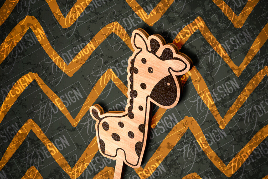 Intra απο ξύλο plywood 3mm-4mm πάχος - Giraffe Cake Topper Laser Cut Σχέδιο  Δίασταση 30x20 cm INTRAFABR-81267939