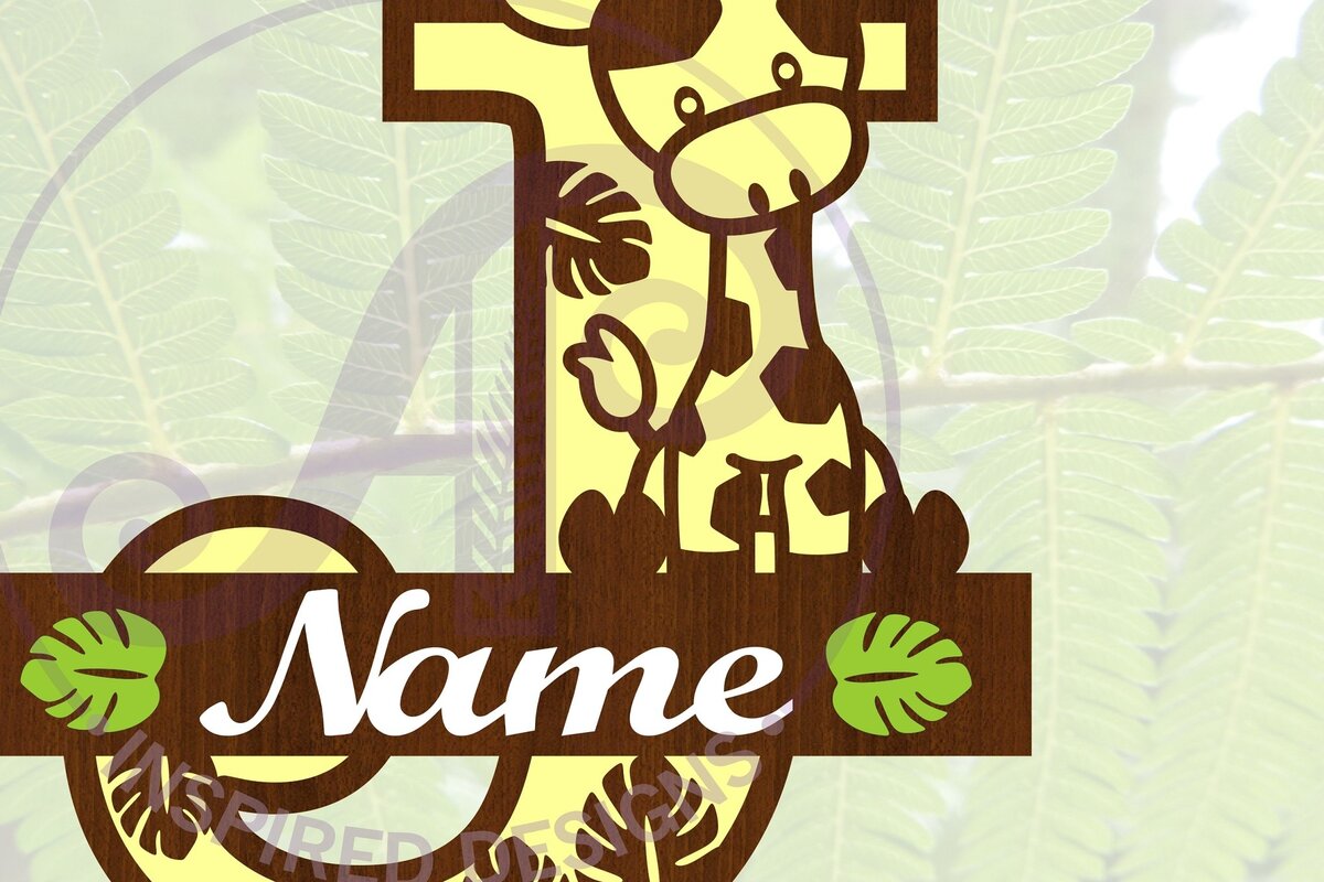 Intra απο ξύλο plywood 3mm-4mm πάχος - Giraffe Capital J Μονόγραμμα  Δίασταση 30x20 cm INTRAFABR-69376768