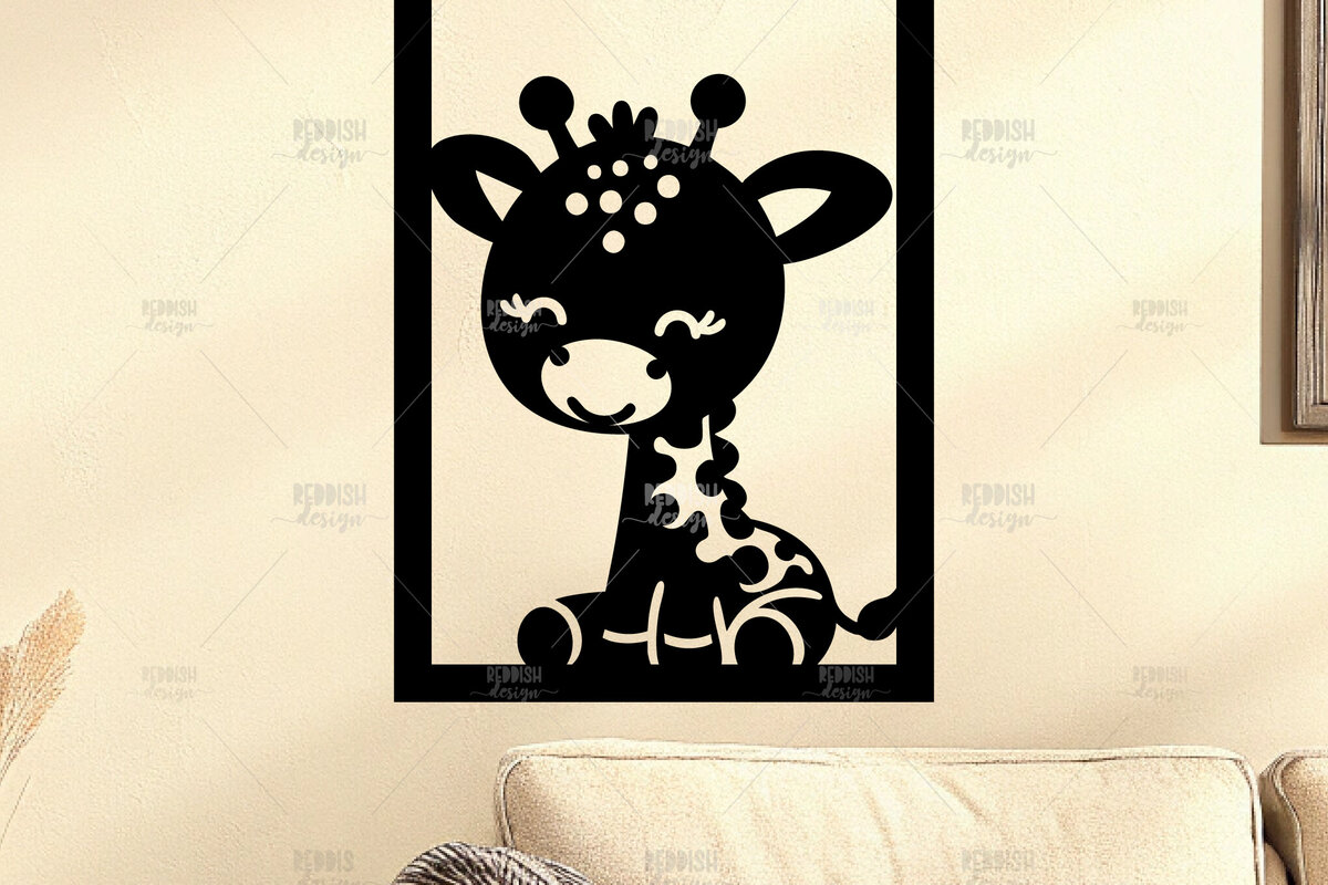 Intra απο ξύλο plywood 3mm-4mm πάχος - Giraffe Wall Art  για Νηπιαγωγείο Δίασταση 40x50 cm INTRAFABR-123563915
