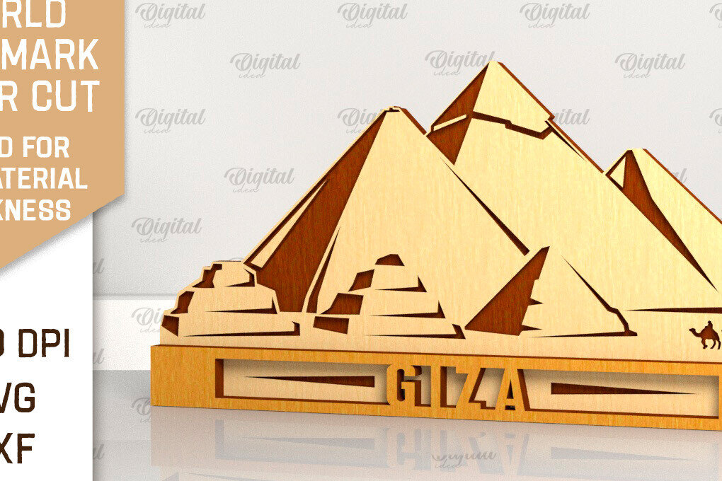 Intra απο ξύλο plywood 3mm-4mm πάχος - Giza Landmark Laser Cut Δίασταση 30x20 cm INTRAFABR-99194102