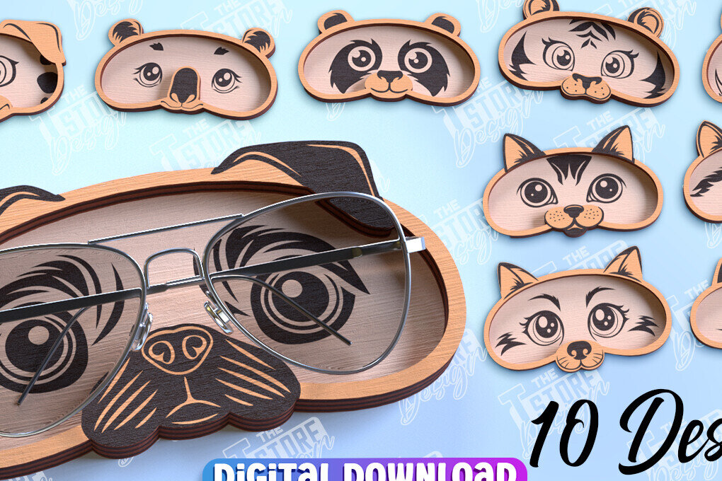 Σετ των 2 Intra απο ξύλο plywood 3mm-4mm πάχος - Πακέτο σχεδίασης θήκης γυαλιών Laser Cut Δίασταση 20x20 cm INTRAFABR-98919266