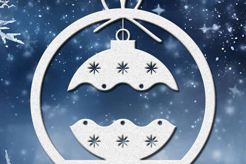 Σετ των 2 Intra απο ξύλο plywood 3mm-4mm πάχος - Glowforge Christmas  Δίασταση 20x25 cm INTRAFABR-86060927