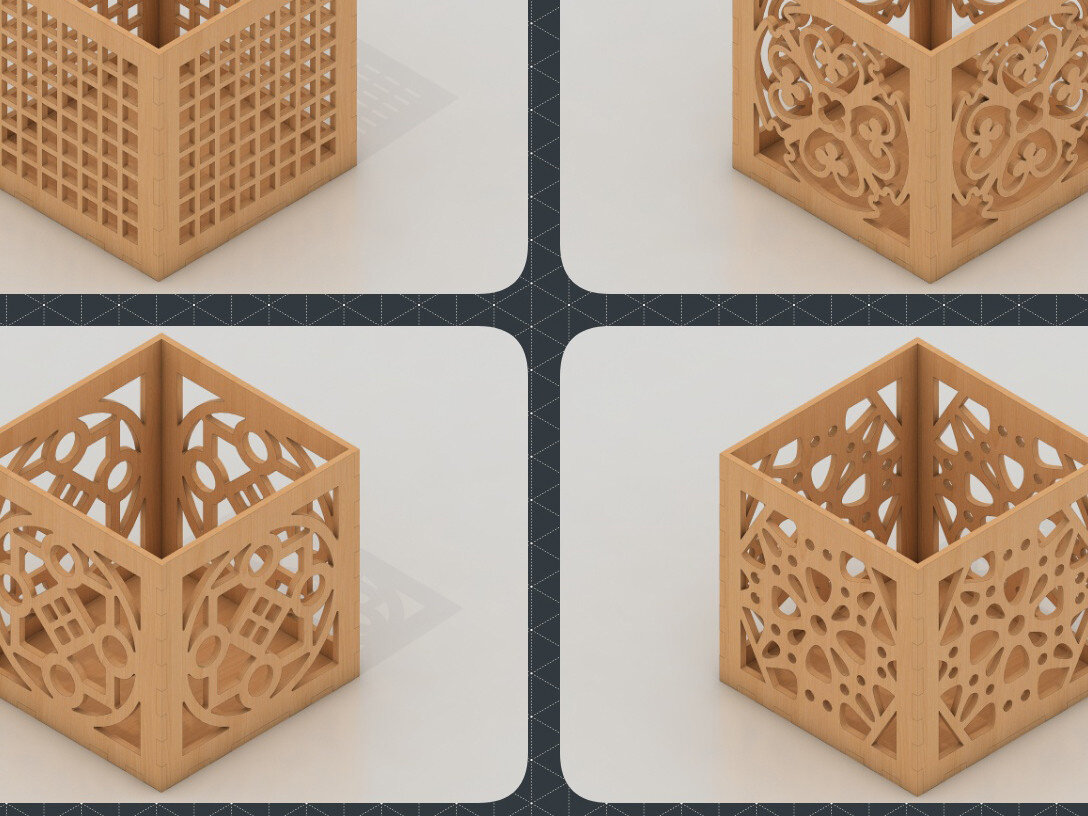 Intra απο ξύλο plywood 3mm-4mm πάχος - Κουτιά λέιζερ Glowforge με μοτίβο 196 Δίασταση 30x20 cm INTRAFABR-54379835