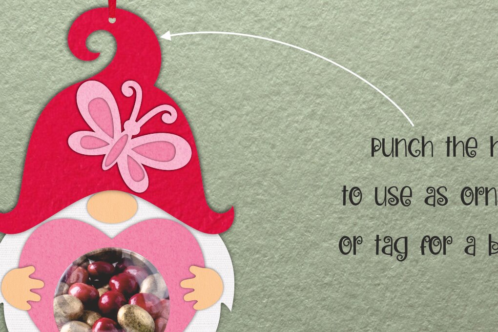 Σετ των 3 Intra απο ξύλο plywood 3mm-4mm πάχος - Gnome Candy Dome | Χαρτί Βαλεντίνου Δίασταση 6x6 cm INTRAFABR-53107102