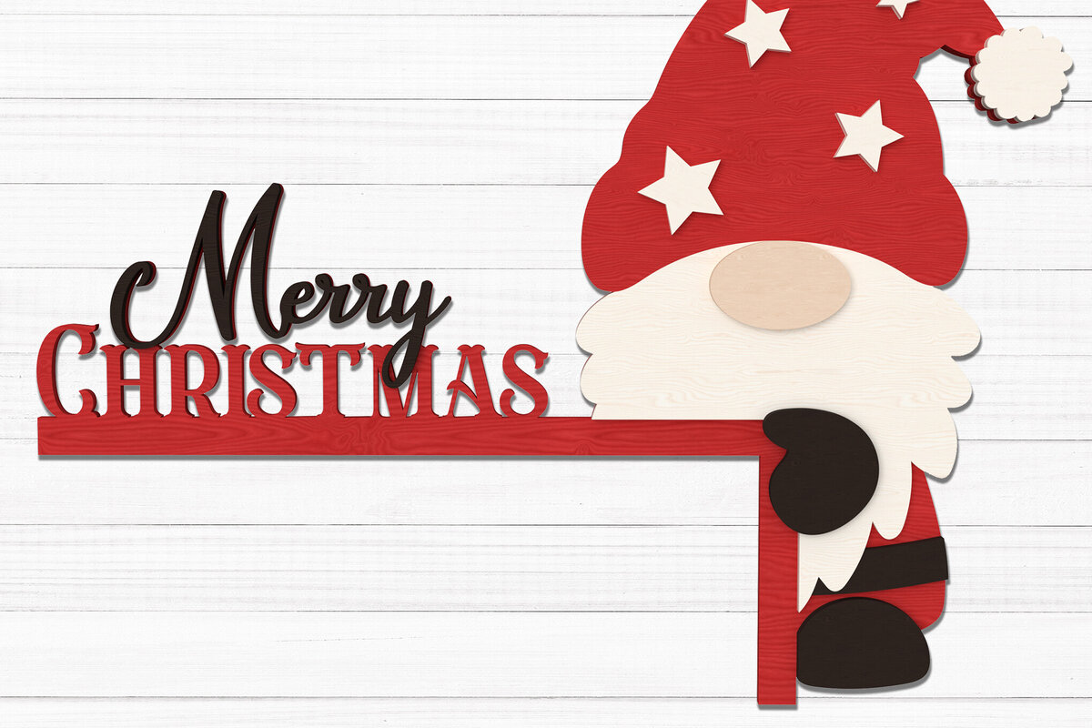 Intra απο ξύλο plywood 3mm-4mm πάχος - Χριστουγεννιάτικη γωνιά πόρτας Gnome -  Δίασταση 30x20 cm INTRAFABR-107755880