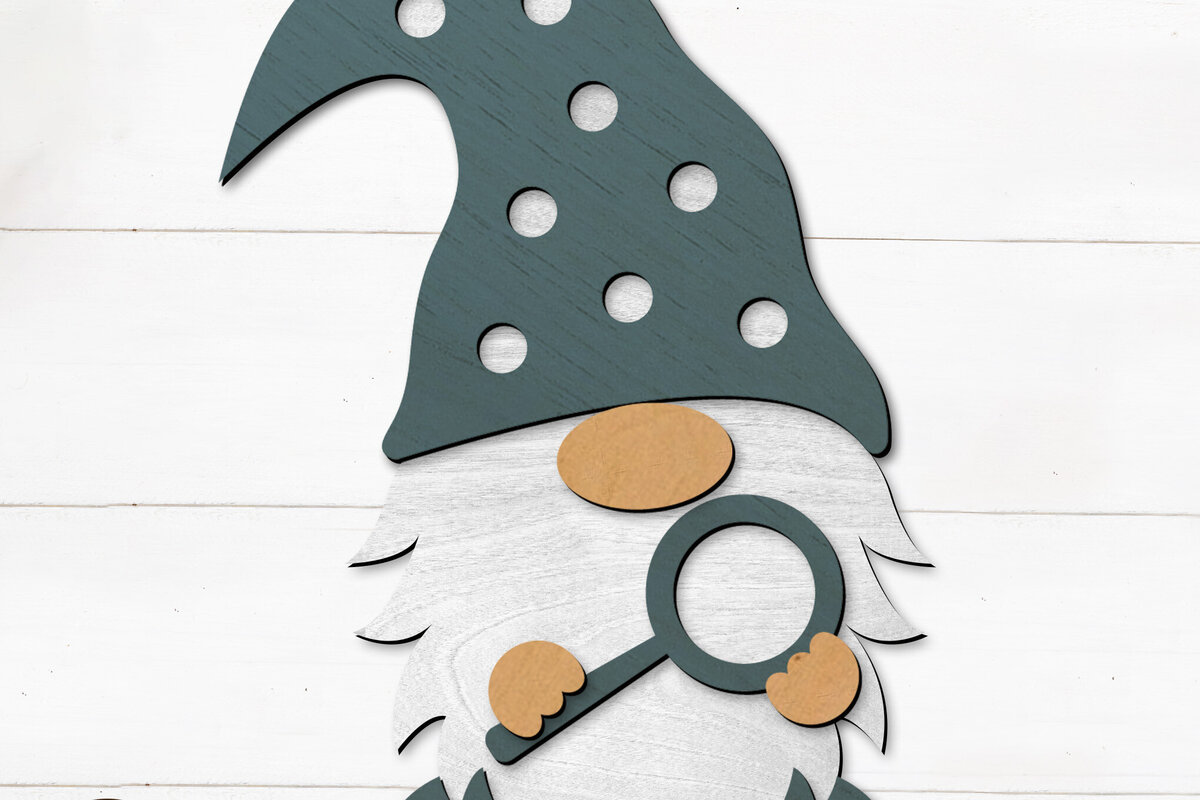 Intra απο ξύλο plywood 3mm-4mm πάχος - Πρότυπο κοπής λέιζερ διακόσμησης Gnome Δίασταση 34x7 cm INTRAFABR-99433870