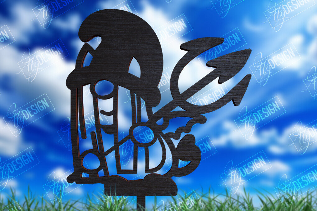 Σετ των 2 Intra απο ξύλο plywood 3mm-4mm πάχος - Διακόσμηση Κήπου Gnome | Πάσσαλος κήπου Δίασταση 20x20 cm INTRAFABR-104058051