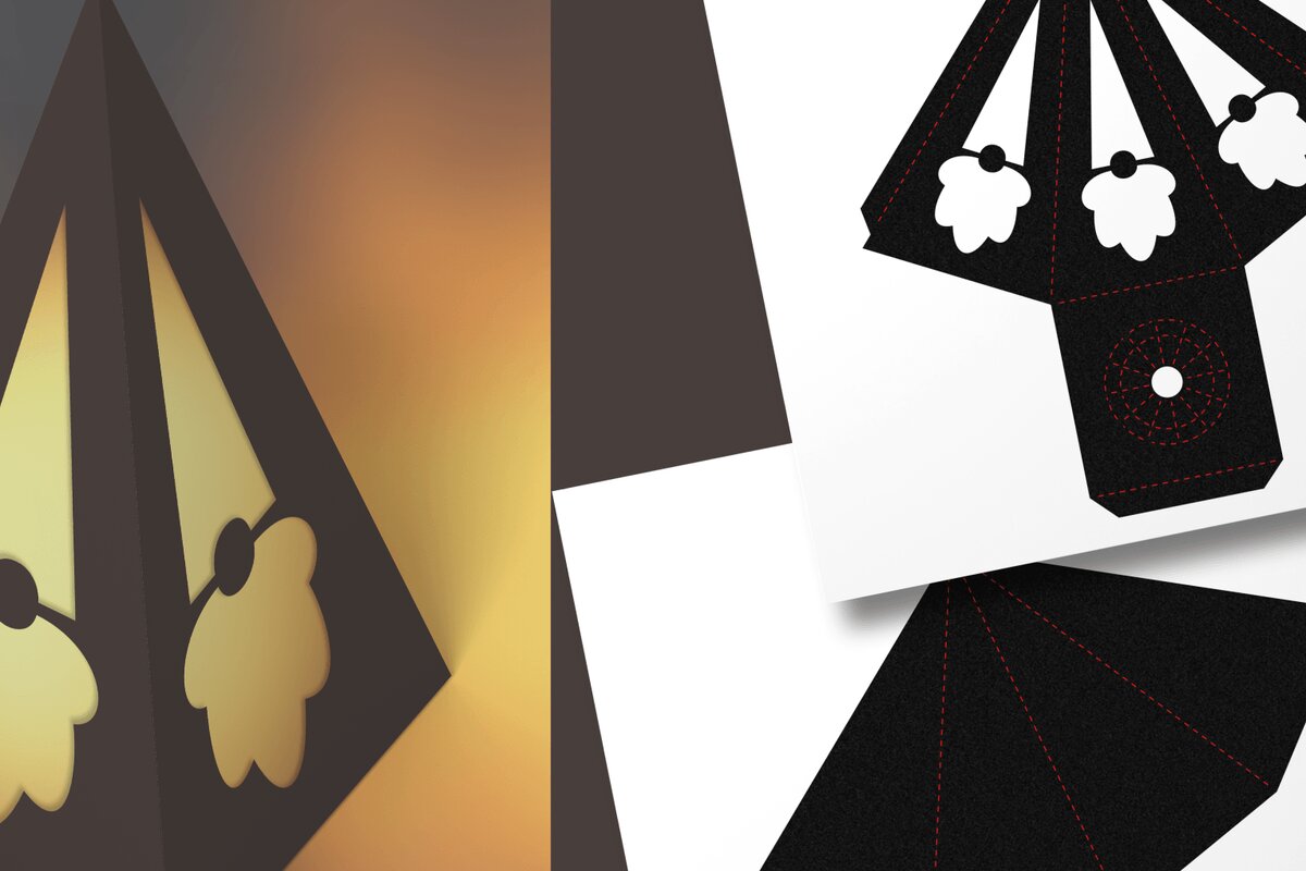 Σετ των 3 Intra απο ξύλο plywood 3mm-4mm πάχος - Πρότυπο Gnome Heads Pyramid Lantern  Δίασταση 5x2 cm INTRAFABR-41903562