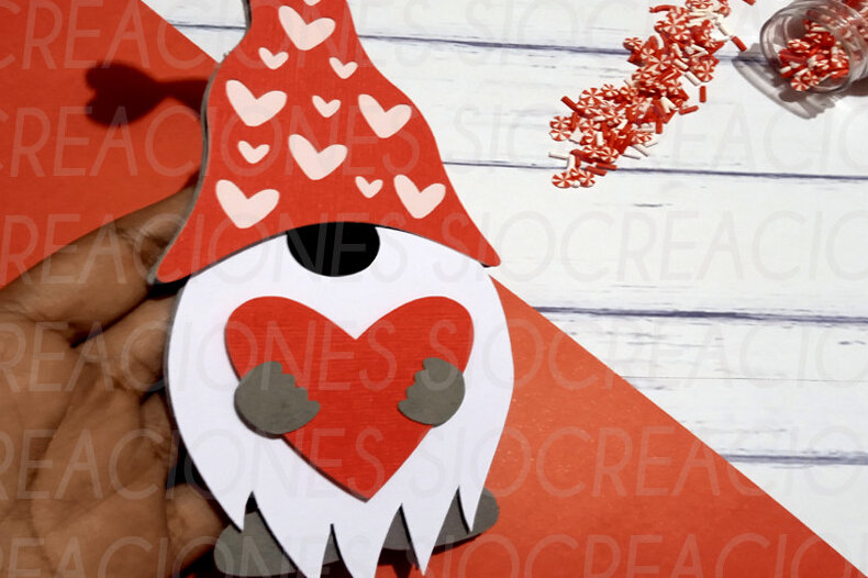 Σετ των 2 Intra απο ξύλο plywood 3mm-4mm πάχος - Gnome Love , Ημέρα του Αγίου Βαλεντίνου Δίασταση 20x20 cm INTRAFABR-53409025