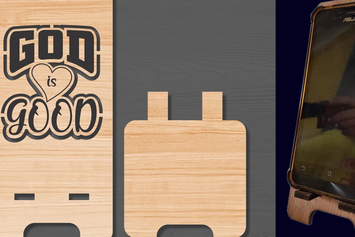 Intra απο ξύλο plywood 3mm-4mm πάχος -  λέιζερ βάσης κινητού τηλεφώνου God is Good Δίασταση 30x20 cm INTRAFABR-84271352