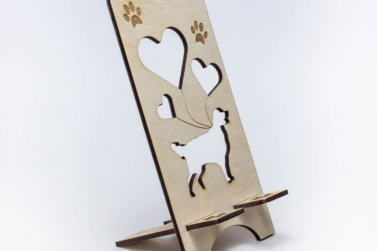 Σετ των 3 Intra απο ξύλο plywood 3mm-4mm πάχος - Τηλεφωνική βάση Golden Retriever Δίασταση 20x20 cm INTRAFABR-66015817