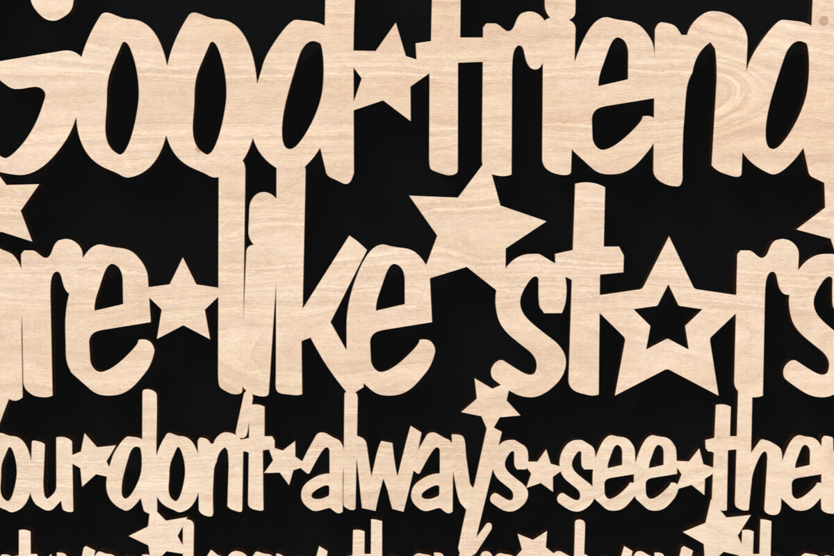 Σετ των 3 Intra απο ξύλο plywood 3mm-4mm πάχος - Αρχεία αποκοπής λέιζερ   Good Friends Δίασταση 4x4 cm INTRAFABR-103784284