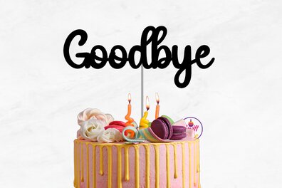 Intra απο ξύλο plywood 3mm-4mm πάχος - Αντίο Cake Topper Δίασταση 20x20 cm INTRAFABR-75260275